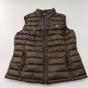 Ariat Ideal Down Brown Puffer Vest 90% Duck Down Winter Women’s Large